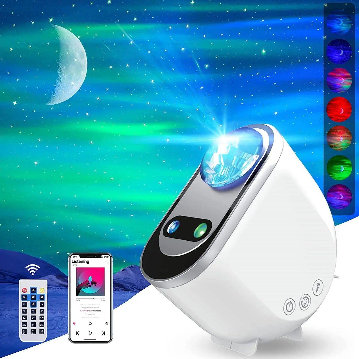 Aurora Borealis Starlight Projectors LED Galaxy Star Atmosphere Galaxy Night Light Home Bedroom Sky Moon Lamp Room Decor Gift LED Starlight Projector – Aurora Galaxy Sky Lamp for Home & Kids Room