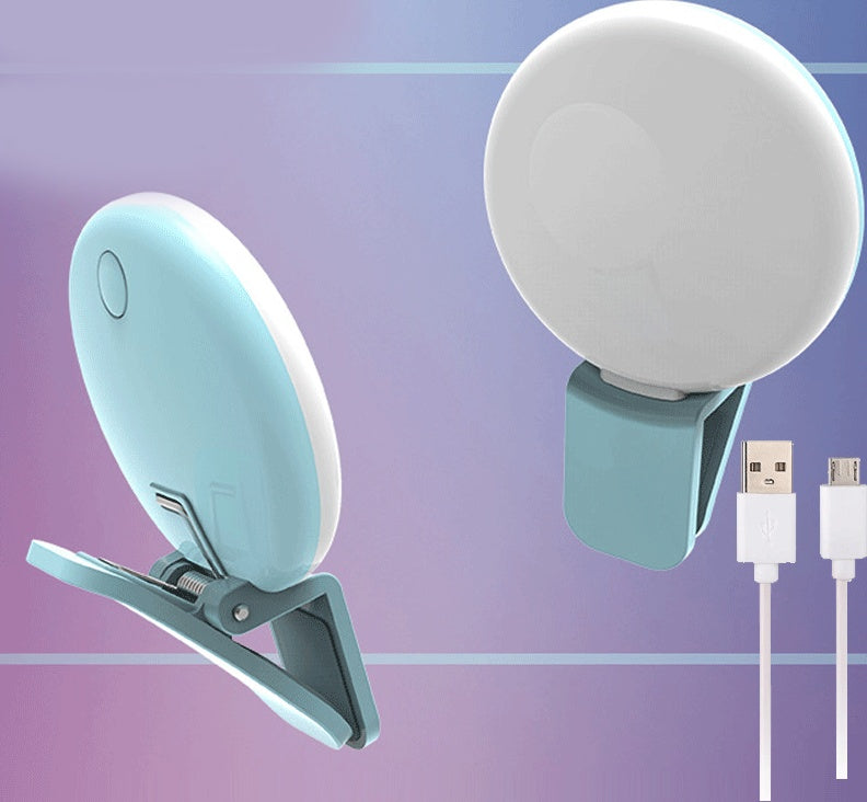 Mini Fill Light For Beauty Selfie Round Live Clip External LEDmini Small Q Mobile Phone Selfie Fill Light Small Mobile Selfie Light – Clip-On Round LED Fill Light for Beauty & Vlogging
