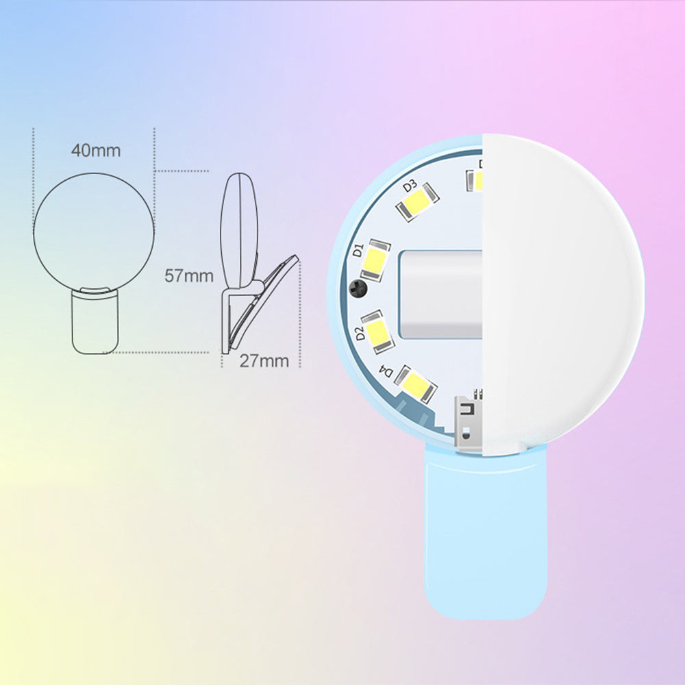 Mini Fill Light For Beauty Selfie Round Live Clip External LEDmini Small Q Mobile Phone Selfie Fill Light Small Mobile Selfie Light – Clip-On Round LED Fill Light for Beauty & Vlogging