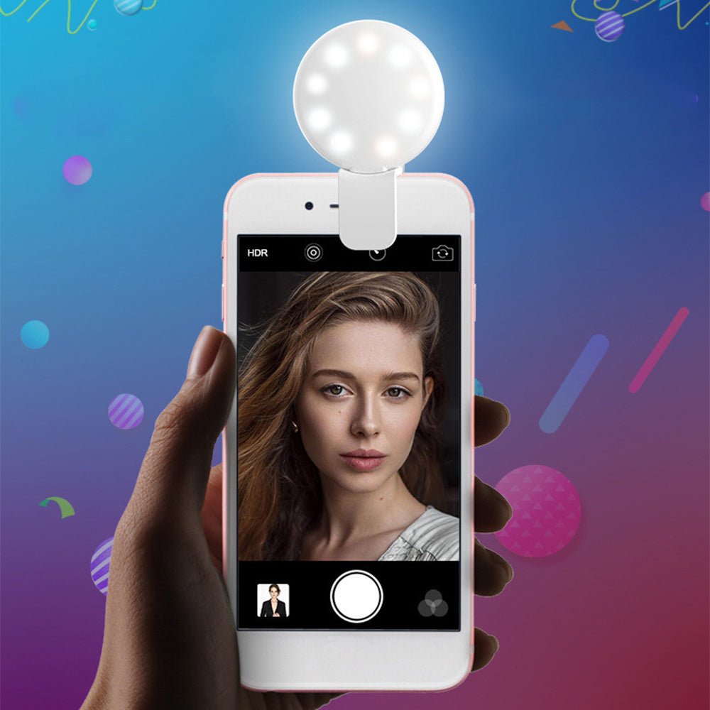 Mini Fill Light For Beauty Selfie Round Live Clip External LEDmini Small Q Mobile Phone Selfie Fill Light Small Mobile Selfie Light – Clip-On Round LED Fill Light for Beauty & Vlogging