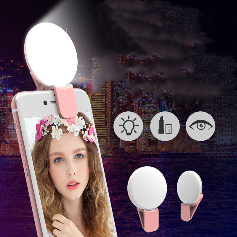 Mini Fill Light For Beauty Selfie Round Live Clip External LEDmini Small Q Mobile Phone Selfie Fill Light Small Mobile Selfie Light – Clip-On Round LED Fill Light for Beauty & Vlogging