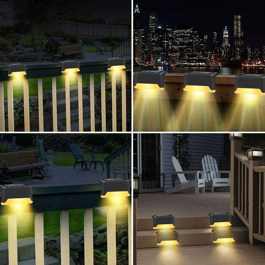 New Upgrade Waterproof LED Solar Fence Lamp Solar Deck Lights Solar Step Light Outdoor For Patio Stairs Garden Pathway Step Yard Waterproof LED Solar Fence Lights – Outdoor Deck & Step Lighting for Patio, Garden, Yard